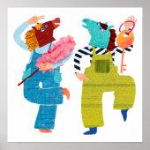 Moderne Pferd-Collage-Charakterkunst (Halbglanz) Poster (Vorne)