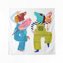 Moderne Pferd-Collage-Charakterkunst (Halbglanz)