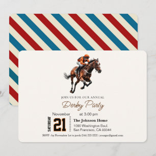 Moderne Pferderennen Derby-Party Reitsport Einladung