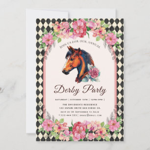 Moderne Pferderennen Derby-Party Reitsport Einladung