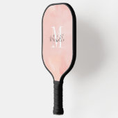 Moderne Pfirsich benutzerdefinierte Initiale und N Pickleball Schläger (Links)