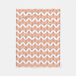Moderne Pfirsich-Burgunder-Herringbone Fleecedecke