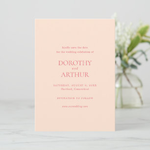 Moderne Pfirsich Elegante Hochzeit Save The Date