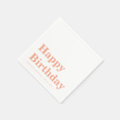 Moderne Pfirsich-Frohe-Geburtstag-Servietten Serviette (Ecke)