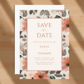 Moderne Pfirsich-Hochzeit Save The Date