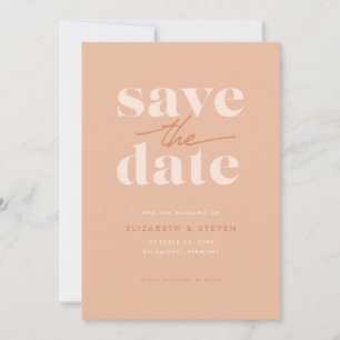 Moderne Pfirsich-Karte Save The Date