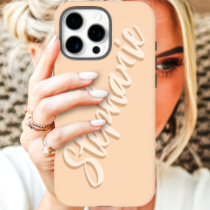 Moderne Pfirsich-Minimal-Schrift-Name iPhone 16 Pro Max Hülle