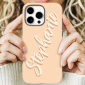 Moderne Pfirsich-Minimal-Schrift-Name iPhone Hülle