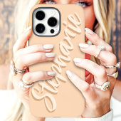 Moderne Pfirsich-Minimal-Schrift-Name iPhone Hülle