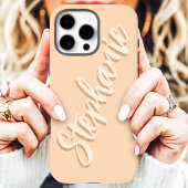Moderne Pfirsich-Minimal-Schrift-Name iPhone Hülle
