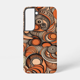 Moderne Pfirsich Orange Abstrakte Muster Samsung Galaxy Hülle