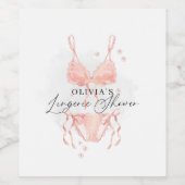 Moderne Pfirsich-Rosa-Wäsche Brautdusche Weinetikett (Einzelnes Label)