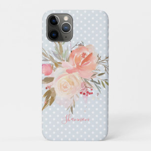 Moderne Pfirsich und rosa, florale Personalisiert Case-Mate iPhone Hülle