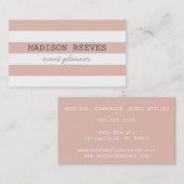 Moderne Pfirsich und weiße Streifen Visitenkarte (Vorne/Hinten)