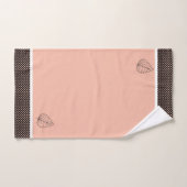 Moderne Pfirsich, weiße und schwarze Polka Punkte  Badhandtuch Set (Handtuch)