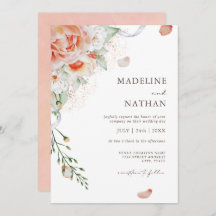 Moderne Pfirsichfarben - Einladung zur Hochzeitsfe