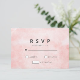 Moderne Pfirsichfarben Saubere Minimalistische Hoc RSVP Karte