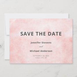Moderne Pfirsichfarben Saubere Minimalistische Hoc Save The Date