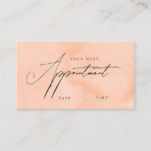 Moderne pfirsichfarbene Aquarell & Haare Terminkarte (Vorderseite)