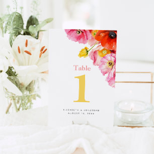 Moderne pfirsichfarbene Orangenpfeife Hochzeiten Tischnummer