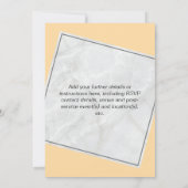 Moderne pfirsichgelbe Hochzeitseröffnungsfeier Einladung (Rückseite)