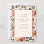 Moderne Pfirsichhochzeit Einladung (Vorderseite)