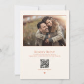 Moderne Pfirsichhochzeit Einladung (Rückseite)