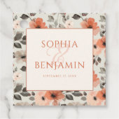 Moderne Pfirsichhochzeit Geschenkanhänger (Vorderseite)