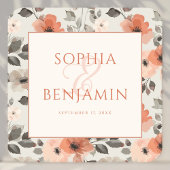 Moderne Pfirsichhochzeit Rechteckiger Pappuntersetzer