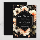 Moderne Pfirsichhochzeit Save The Date (Vorne/Hinten)