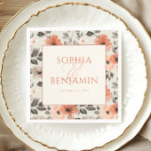 Moderne Pfirsichhochzeit Serviette