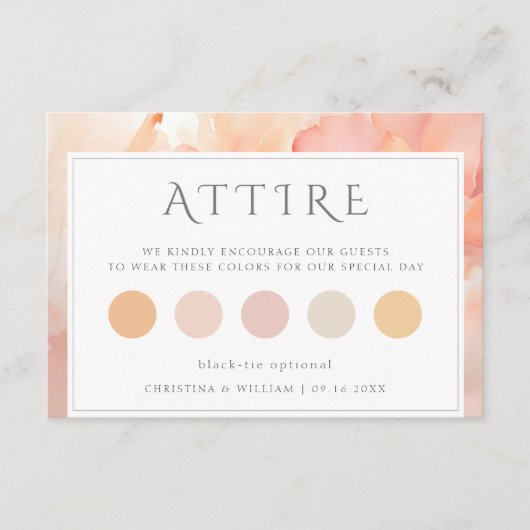 Moderne Pfirsichkleideräume Blume Begleitkarte (Vorderseite)