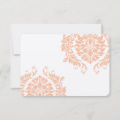 Moderne Pfirsichmatte Damask Hochzeitsfeier UAWG RSVP Karte (Rückseite)