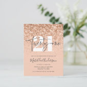 Moderne Pfirsichtypografie 21 Geburtstag Postkarte (Stehend Vorderseite)