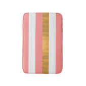 Moderne Pfirsichweiß und goldgestreifte Badematte (Vorderseite Vertikal)