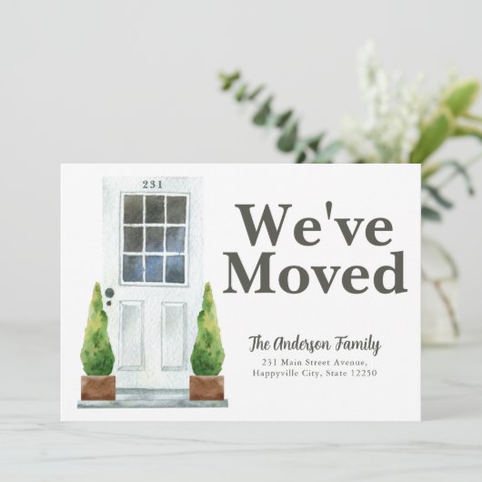 Moderne Pflanze an der weißen Front bewegen sich Ankündigung (Stehend Vorderseite)