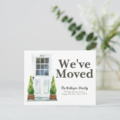 Moderne Pflanze an der weißen Front bewegen sich Ankündigungspostkarte (Stehend Vorderseite)