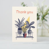 Moderne Pflanze Botanische Dankeschön Karte (Stehend Vorderseite)