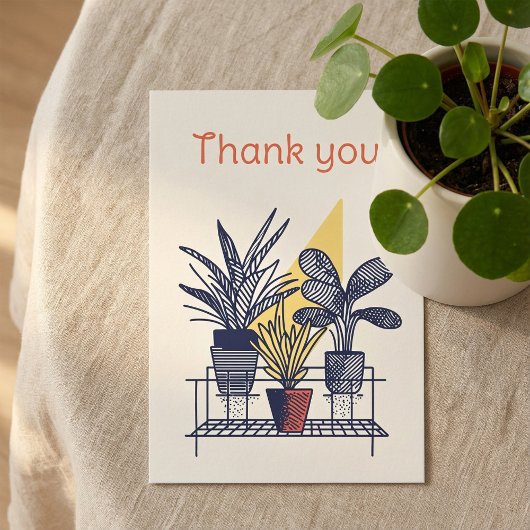 Moderne Pflanze Botanische Dankeschön Karte
