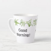 Moderne Pflanze im Grünen Haus Personalisierte Lat Milchtasse (Linke Ecke)