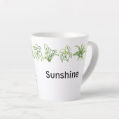 Moderne Pflanze im Grünen Haus Personalisierte Lat Milchtasse (Rechte Ecke)