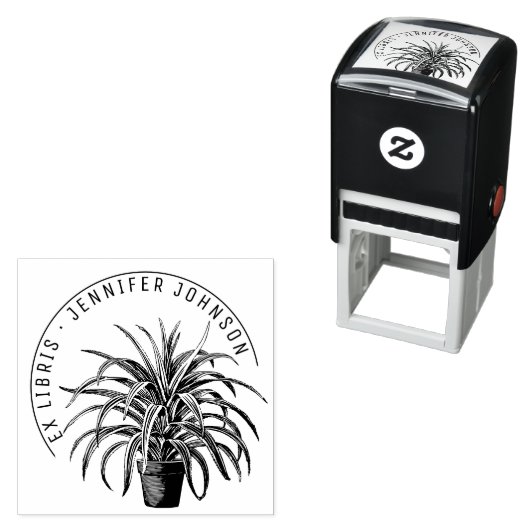 Moderne Pflanze Pot Botanical Library Books Ex Lib Permastempel (Beispiel)
