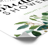 Moderne Pflanzen Foliage Blätter Brautparty Sign Poster (Ecke)