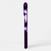 Moderne Pflaume Lila Karierte Monogram Phone Case iPhone Hülle (Linke Seite)