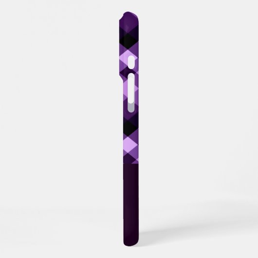 Moderne Pflaume Lila Karierte Monogram Phone Case iPhone Hülle (Linke Seite)