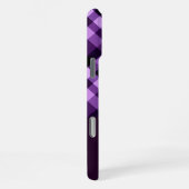 Moderne Pflaume Lila Karierte Monogram Phone Case iPhone Hülle (Rechte Seite)