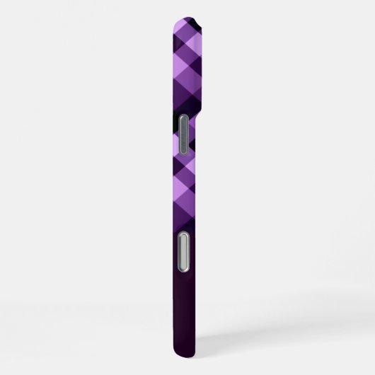 Moderne Pflaume Lila Karierte Monogram Phone Case iPhone Hülle (Rechte Seite)