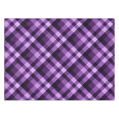 Moderne Pflaume Lila Kariertes Muster Kleine Table Tischdecke (Vorderseite (Horizontal))