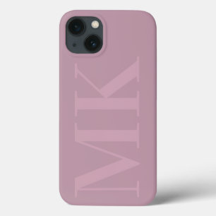 Moderne Pflaumen-Rosé-Scham-Monogramm minimalistis Case-Mate iPhone Hülle