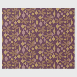 Moderne Pflaumen-Senf-Boho-Weihnachts-Poinsettie Geschenkpapier